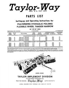 Taylor-Way Parts Manual