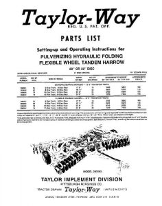 Taylor-Way Parts Manual