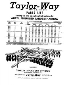 Taylor-Way Parts Manual