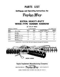 Taylor-Way Parts Manual