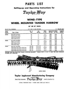 Taylor-Way Parts Manual