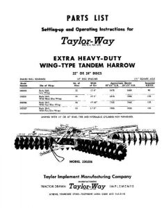 Taylor-Way Parts Manual