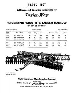 Taylor-Way Parts Manual