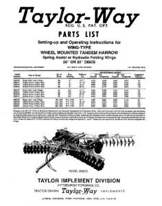 Taylor-Way Parts Manual