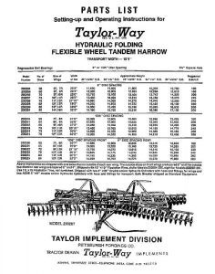 Taylor-Way Parts Manual