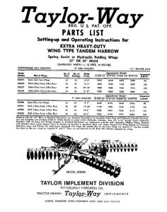 Taylor-Way Parts Manual