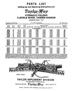 Taylor-Way Parts Manual